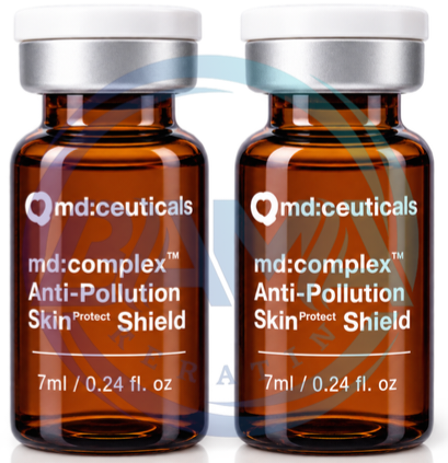 کوکتل md anti pollution skin protect shield مزو محافظت کننده پوست  ترمیم کننده ضدالتهاب کلاژن ساز صورت
